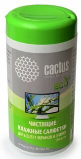Салфетки Cactus CS-T1001 для экранов и оптики туба 100шт влажных